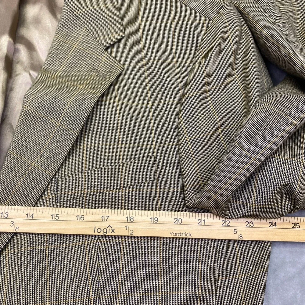 VTG Chaps‎ by Ralph Lauren Mens Plaid Wool Blend Blazer Jacket Size 46T Canada